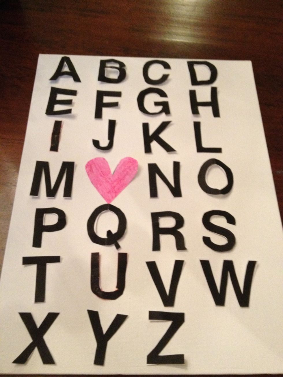 Set the letters out on the canvas like so