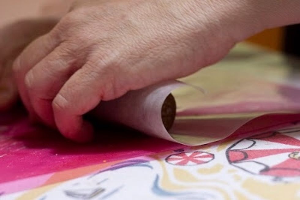 Set the logs of dough on some waxed paper and roll them up.Tuck the logs into the fridge for at least 30 minutes.