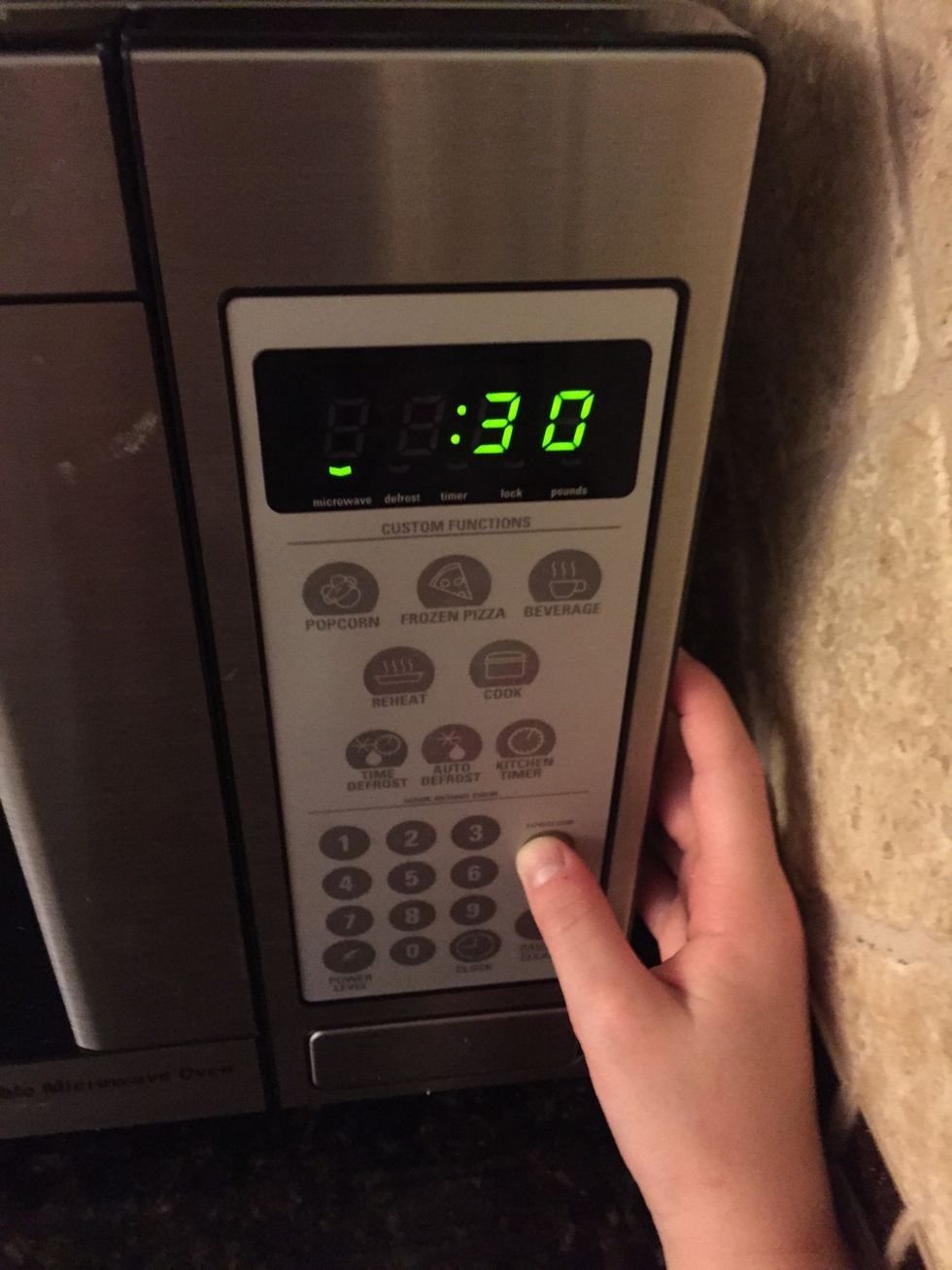 Set the microwave for 30 seconds