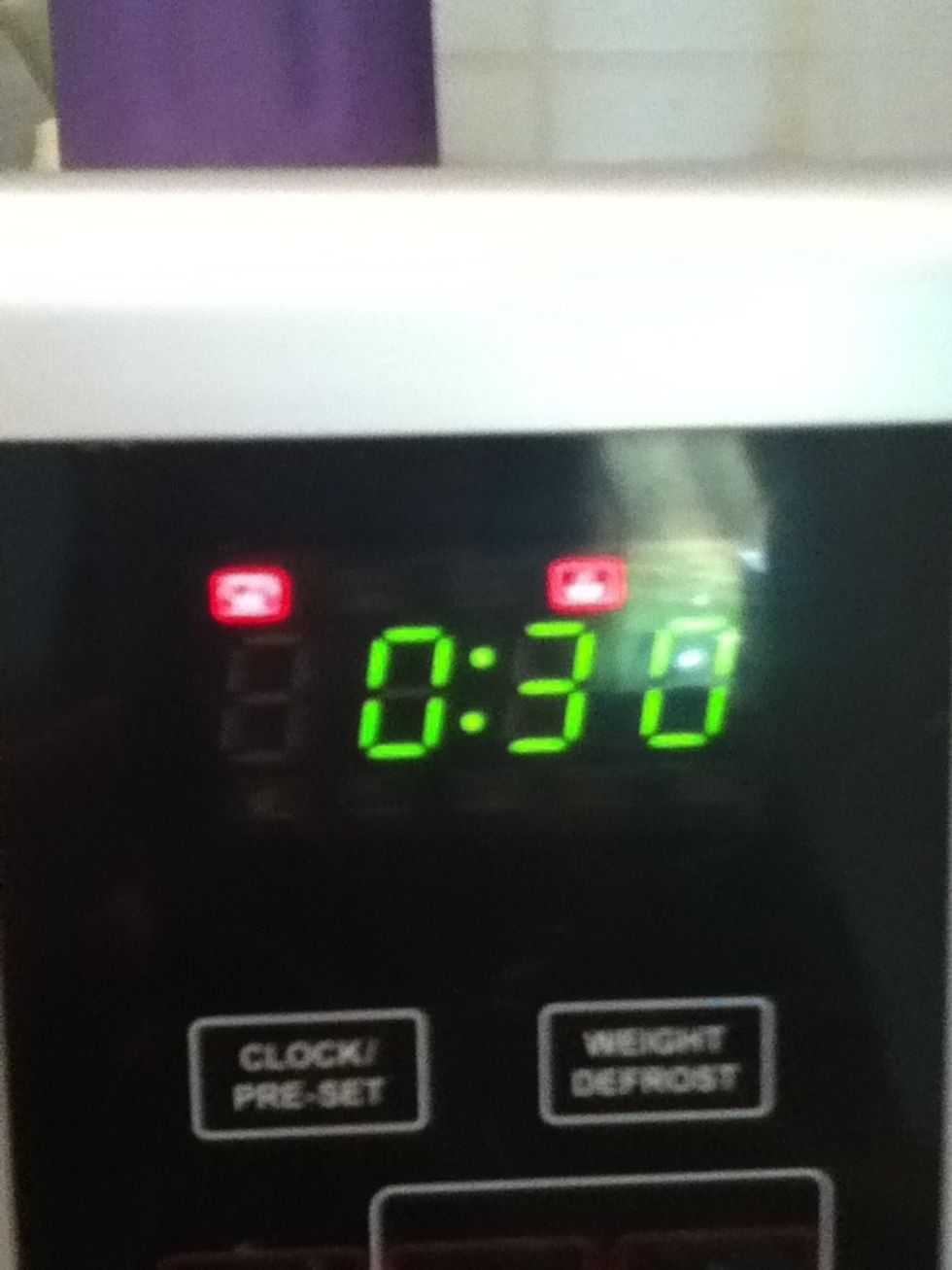 Set the microwave to 30 secends.