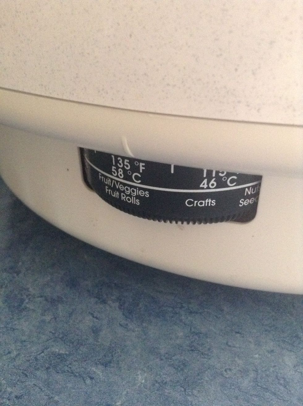 Set the temperature to about 130 degrees Fahrenheit.