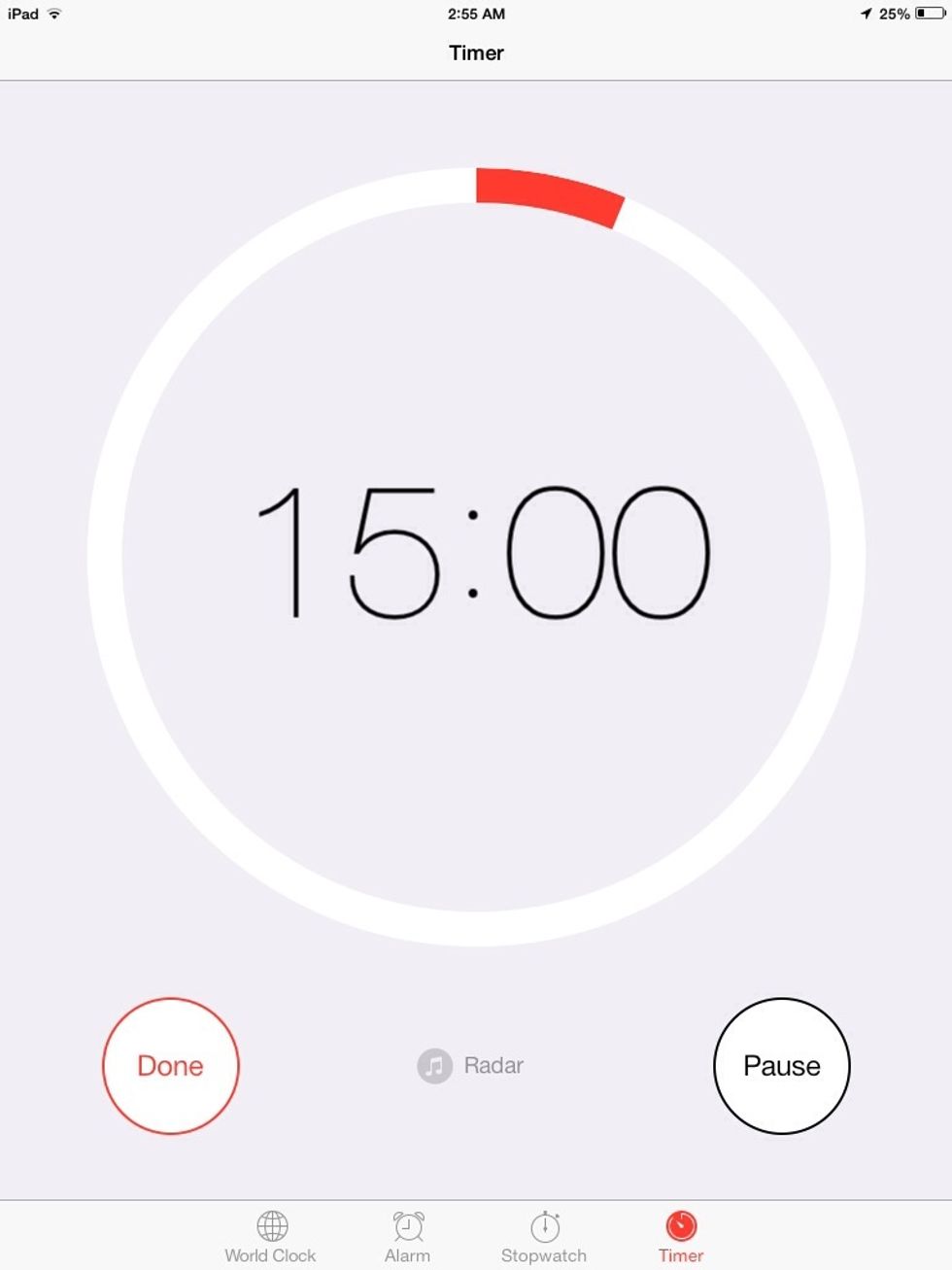 Set the timer for 15 minutes this time and put it in the freezer.