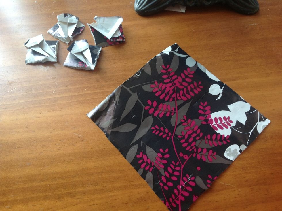 Set them aside and take your other square sheet.
