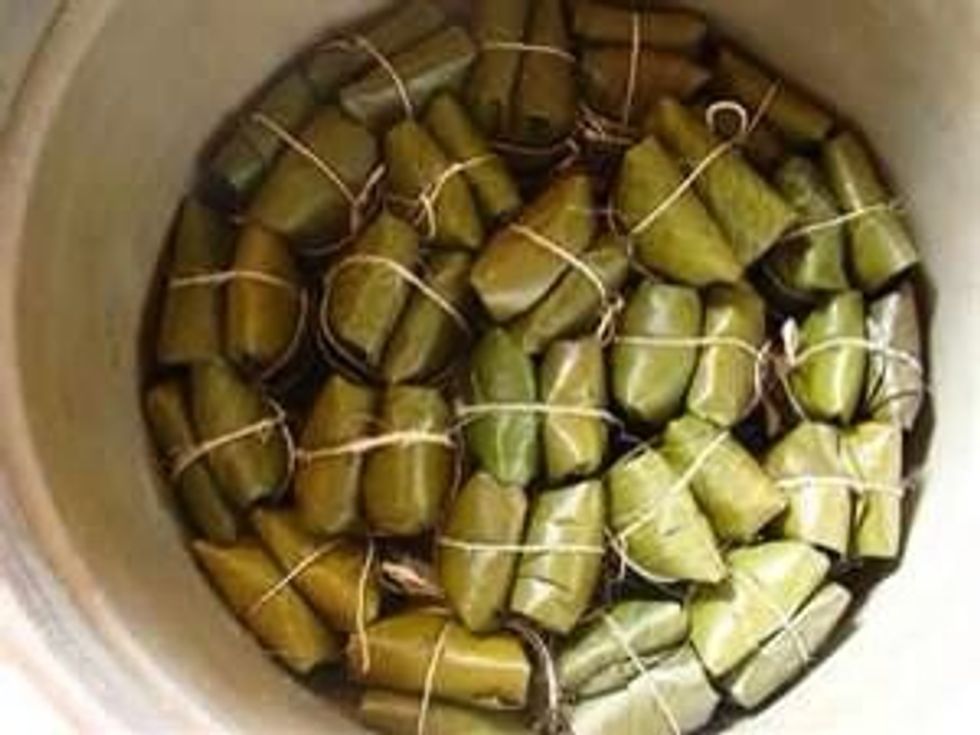 set them in a big pot with water