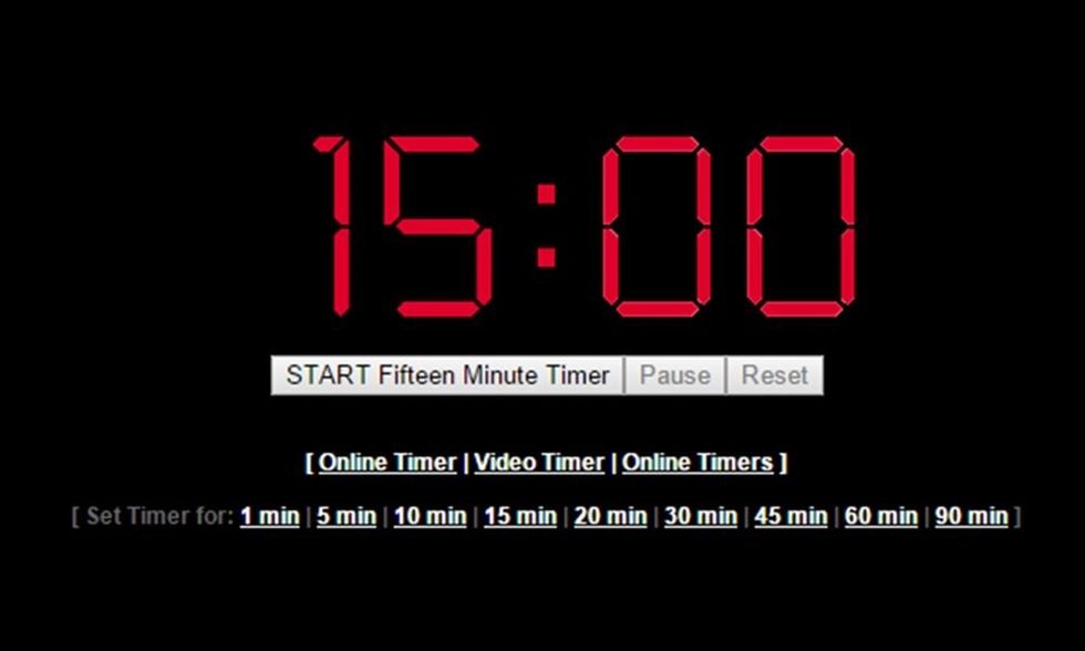 Set timer for 15 minutes