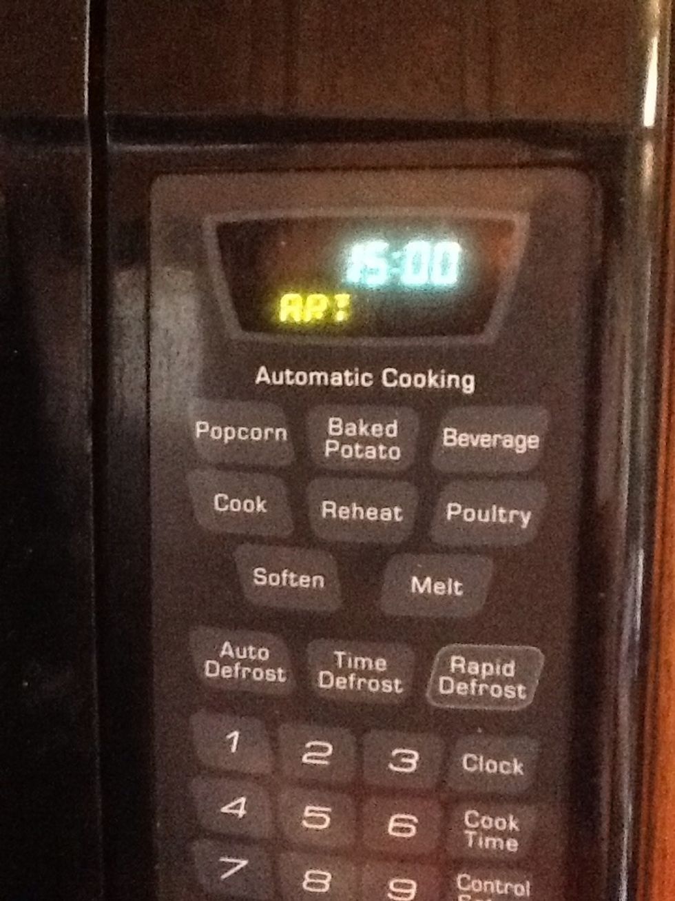 Set timer for 15 minutes.