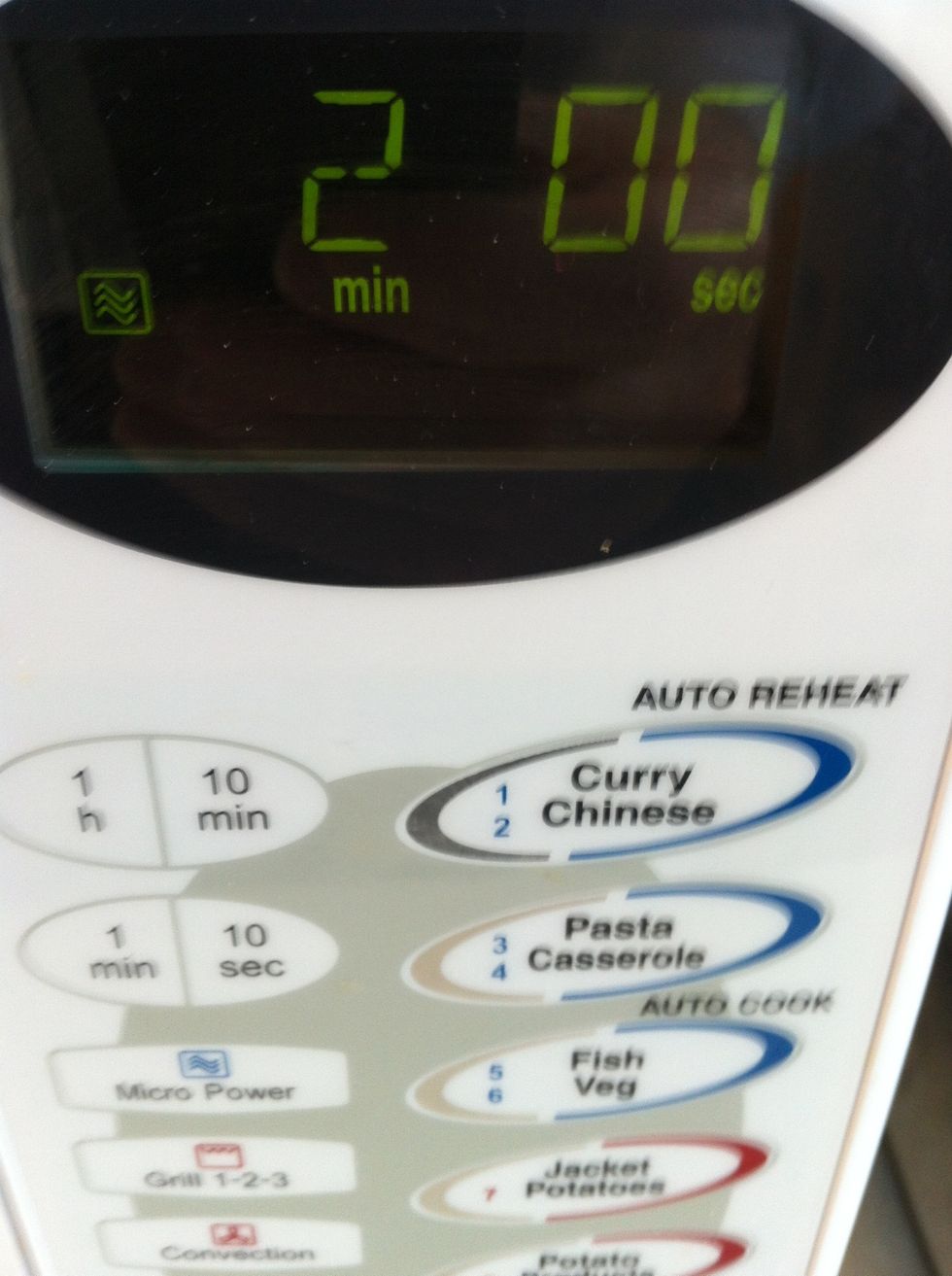 set timer to 2 minutes, medium power