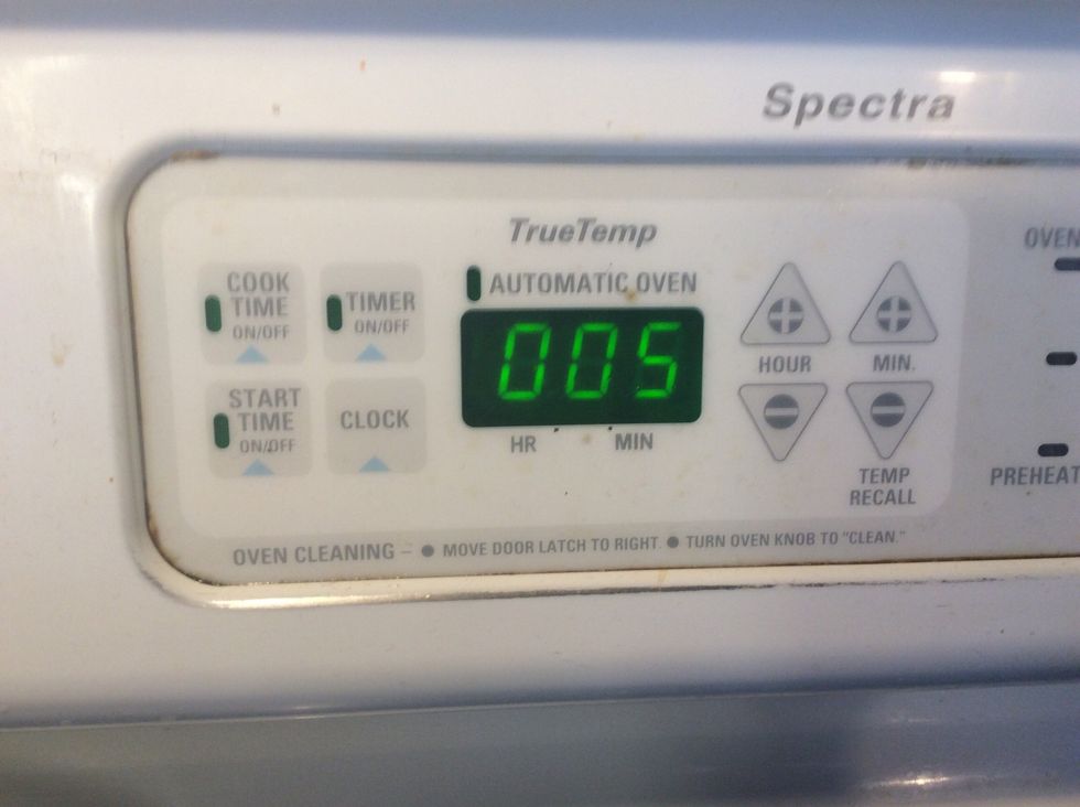 Set timer to five minutes