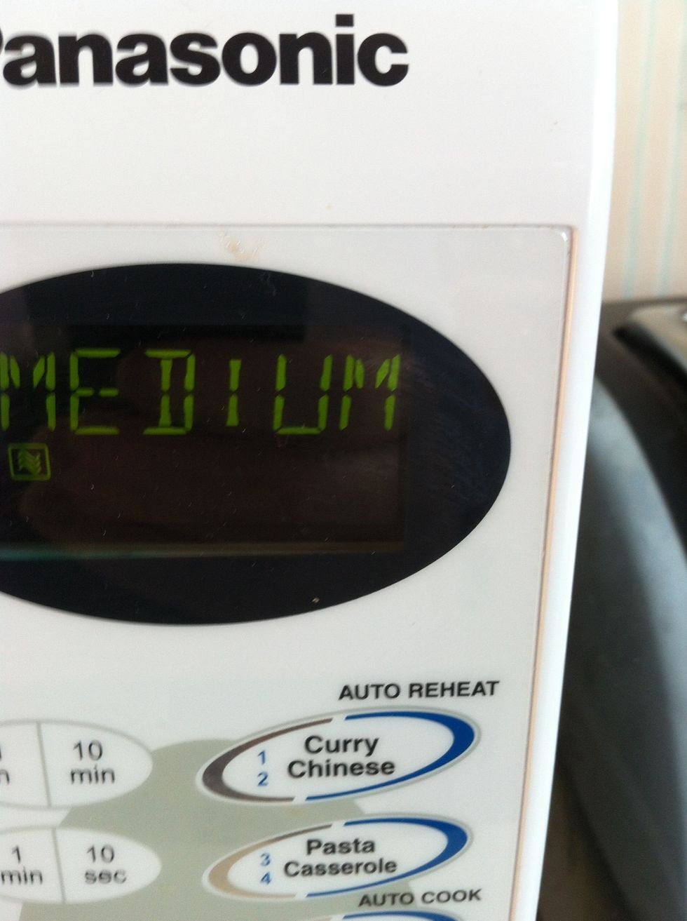 set to medium power, heat for 2 more minutes