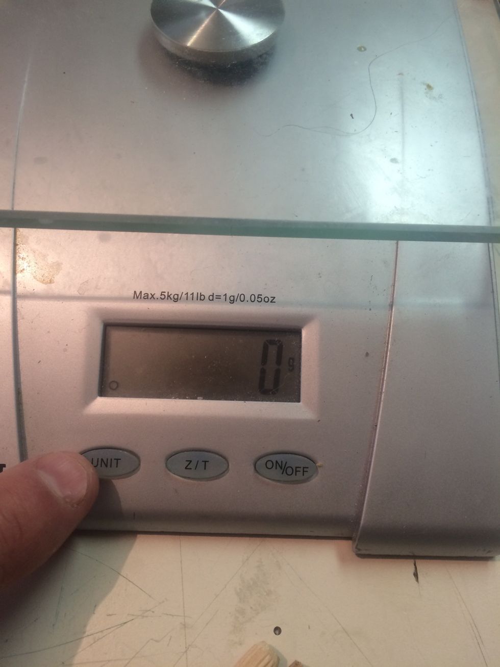Set units to grams