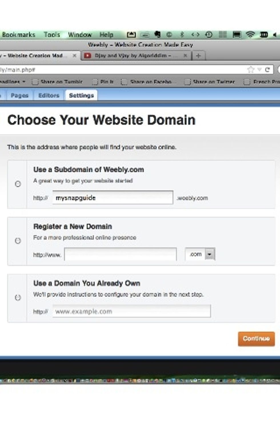 Set up a domain name.