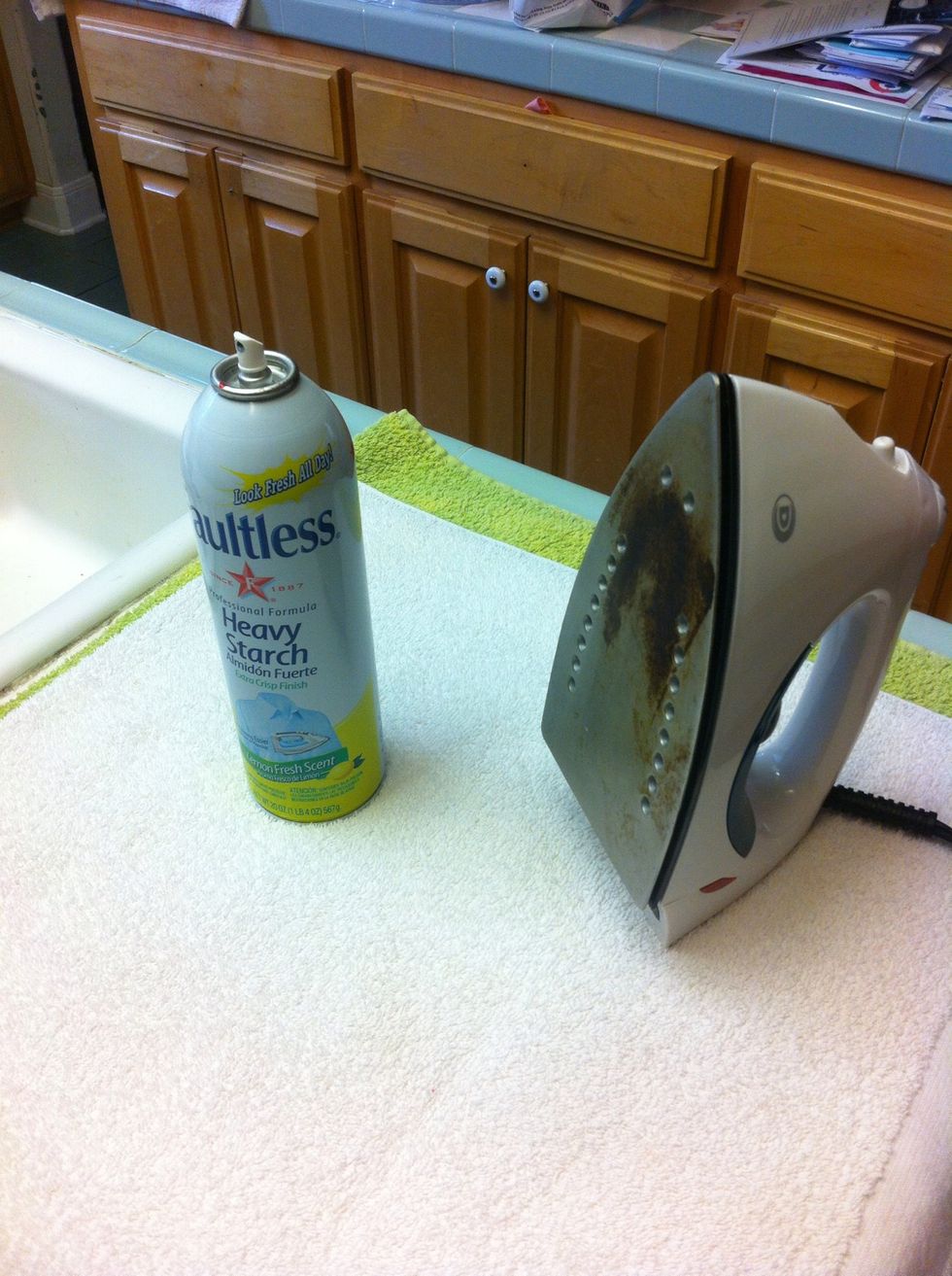 Set up an ironing station. I use 2 folded towels, an iron and spray starch.