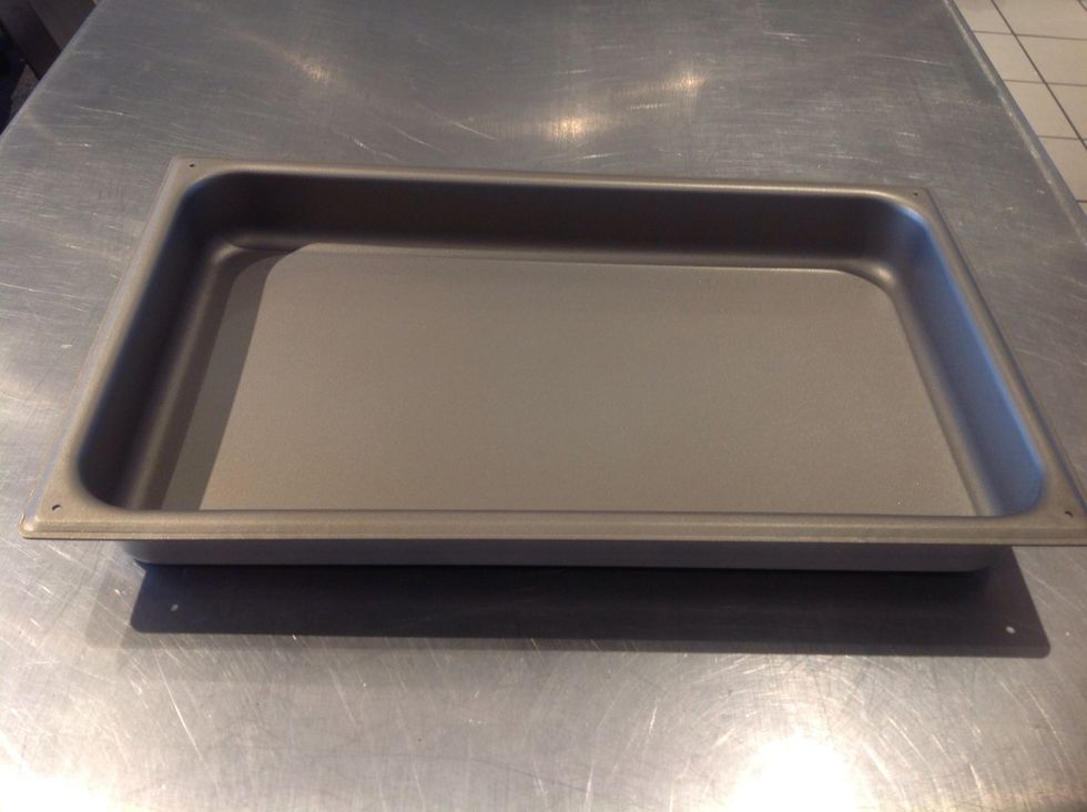 Set up the Blodgett Rotisserie Roast system for Chicken Here is the Blodgett Enamel Coated Pan