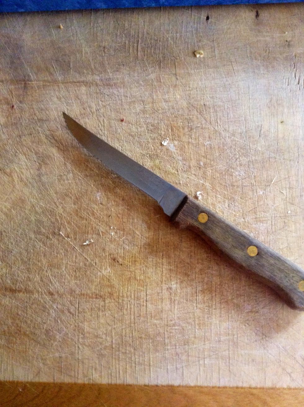 Set up your cutting board and a sharp knife.