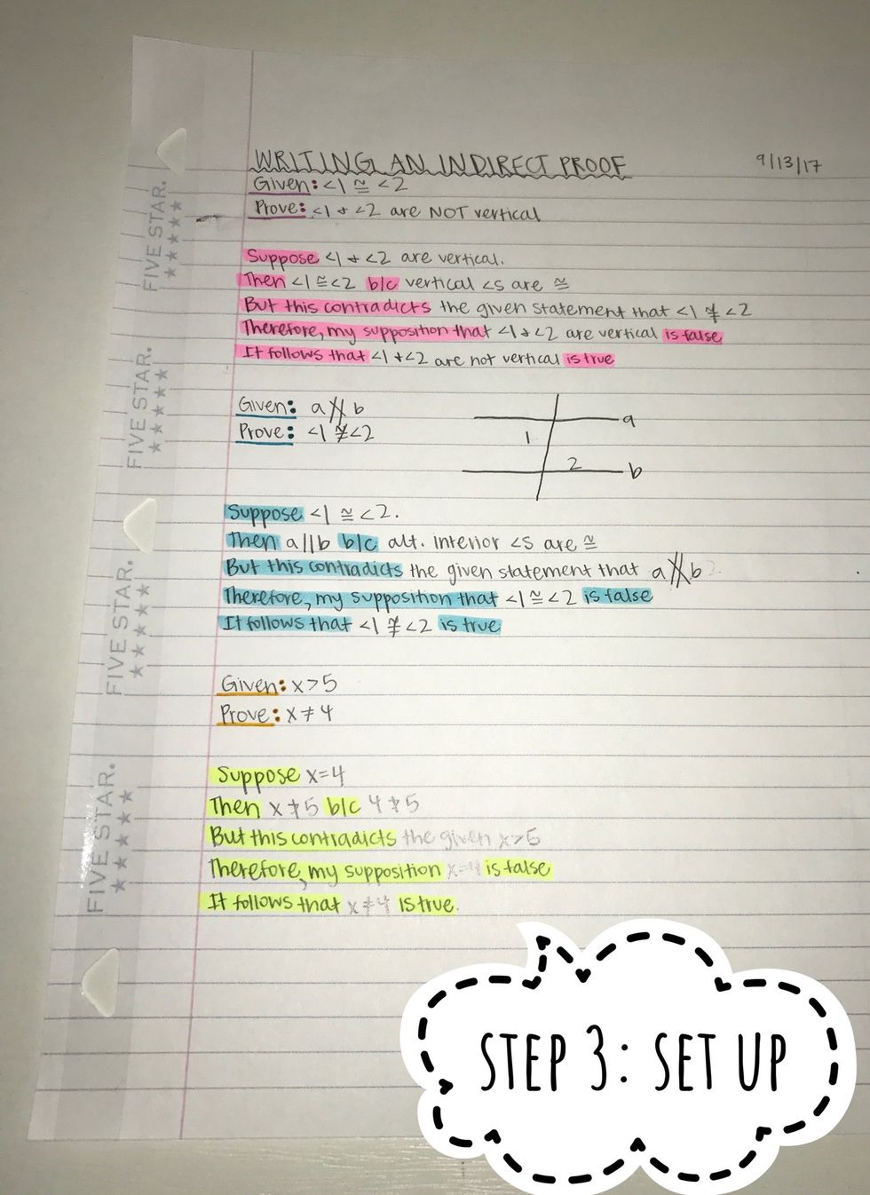 Set up your notes with the date and title.