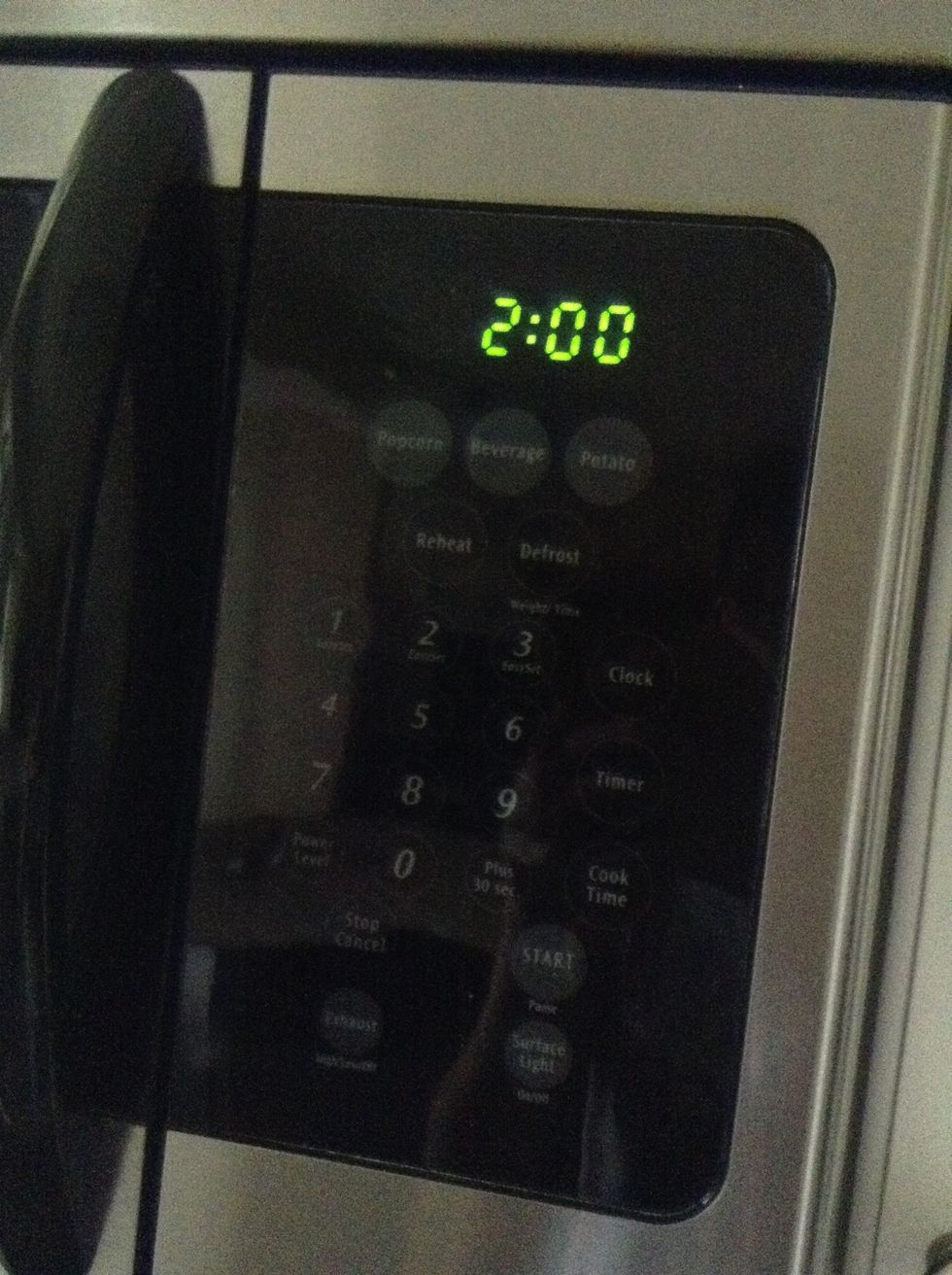 Set your microwave to 2 minutes to seamlessly heat your Petroleum Jelly and Vanilla Extract mixture.