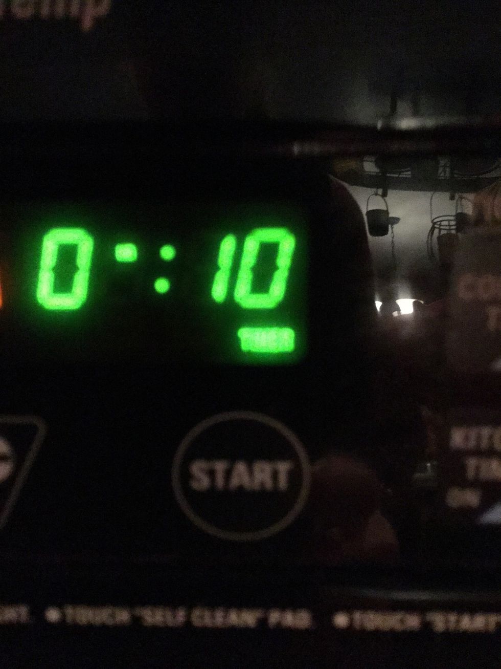 Set your oven for 10 minutes and wait until you hear your oven go off.