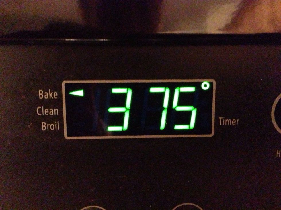 Set your oven on Bake and Preheat to 375 degrees.