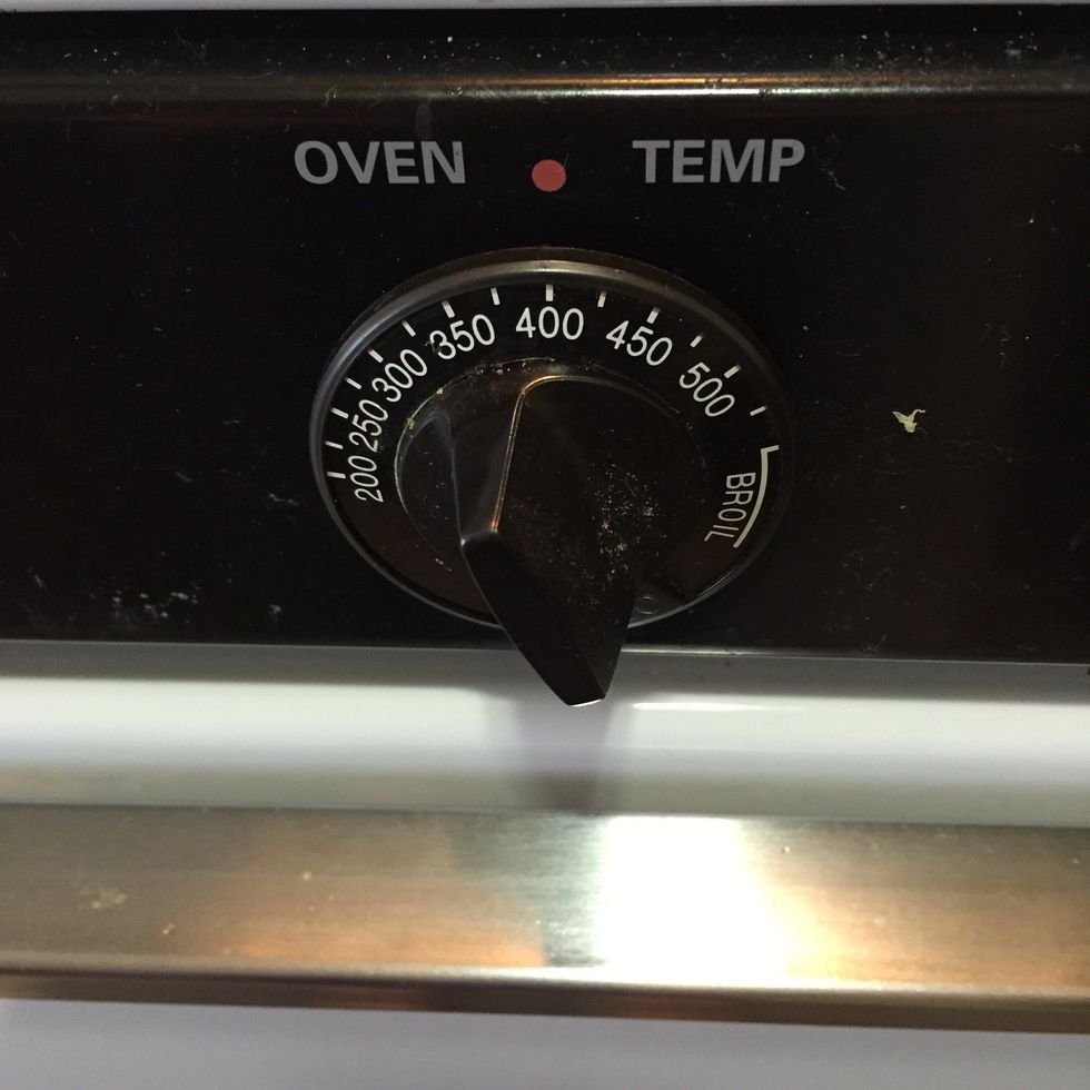 Set your oven temperature to 400F