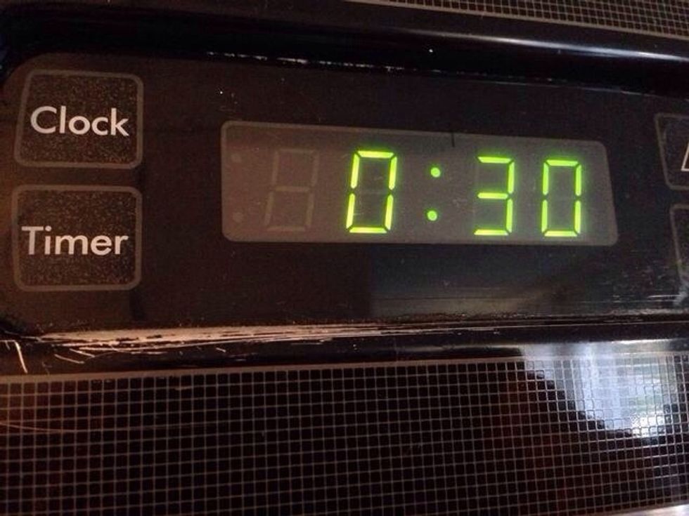 Set your oven timer to 30 minutes