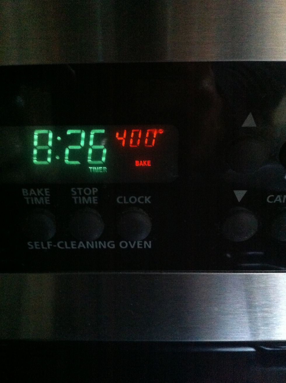 Set your oven to 400. Cooking times will vary. Check on it in a bit, then lower to 350 for a good while more until the inside of each thigh is 185. It will take less time than bone-in thighs.