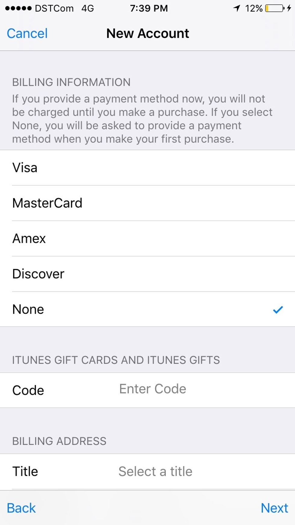 Set your payment method as "None"
