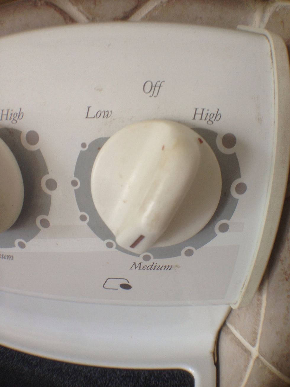 Set your temperature a little bit before medium.