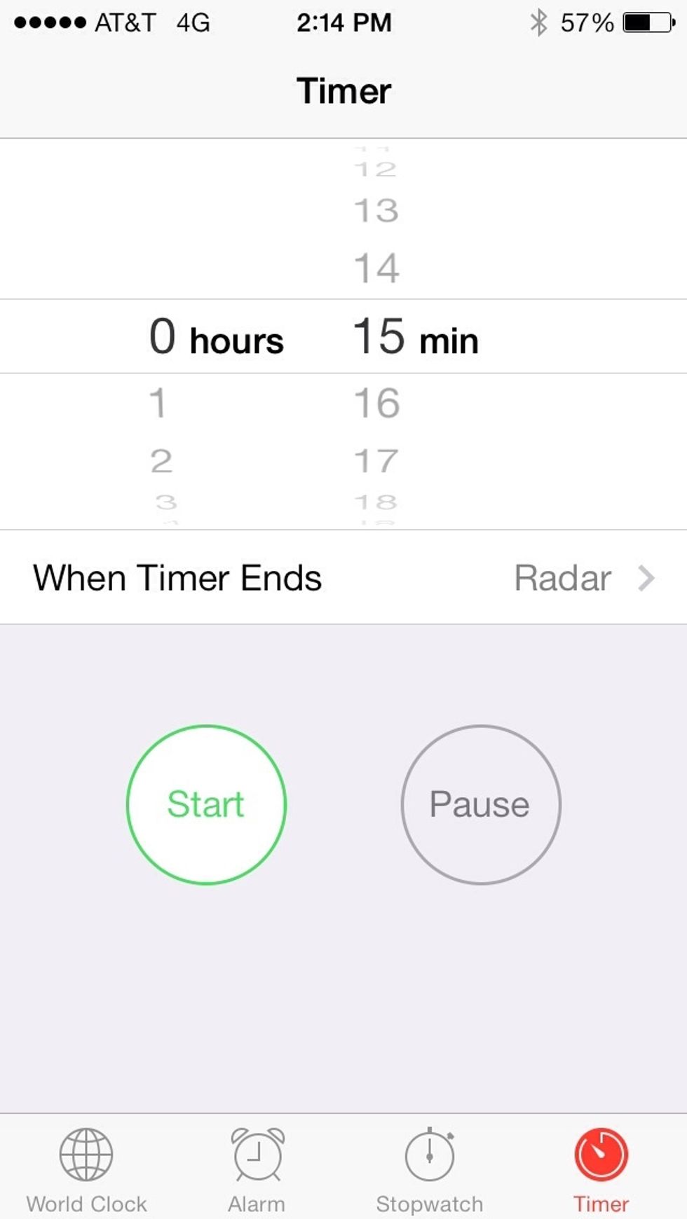 Set your timer for 15 minutes.