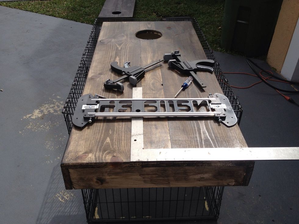 Setting up the letters in the router template