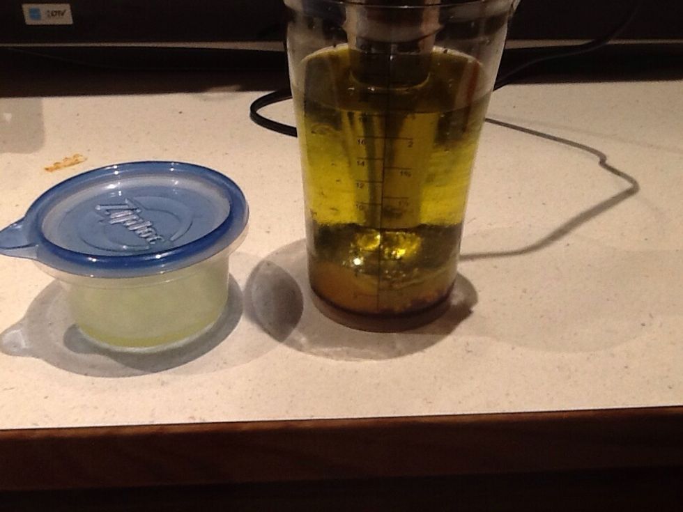 Settle stick blender on bottom. Make sure contents are room temperature.