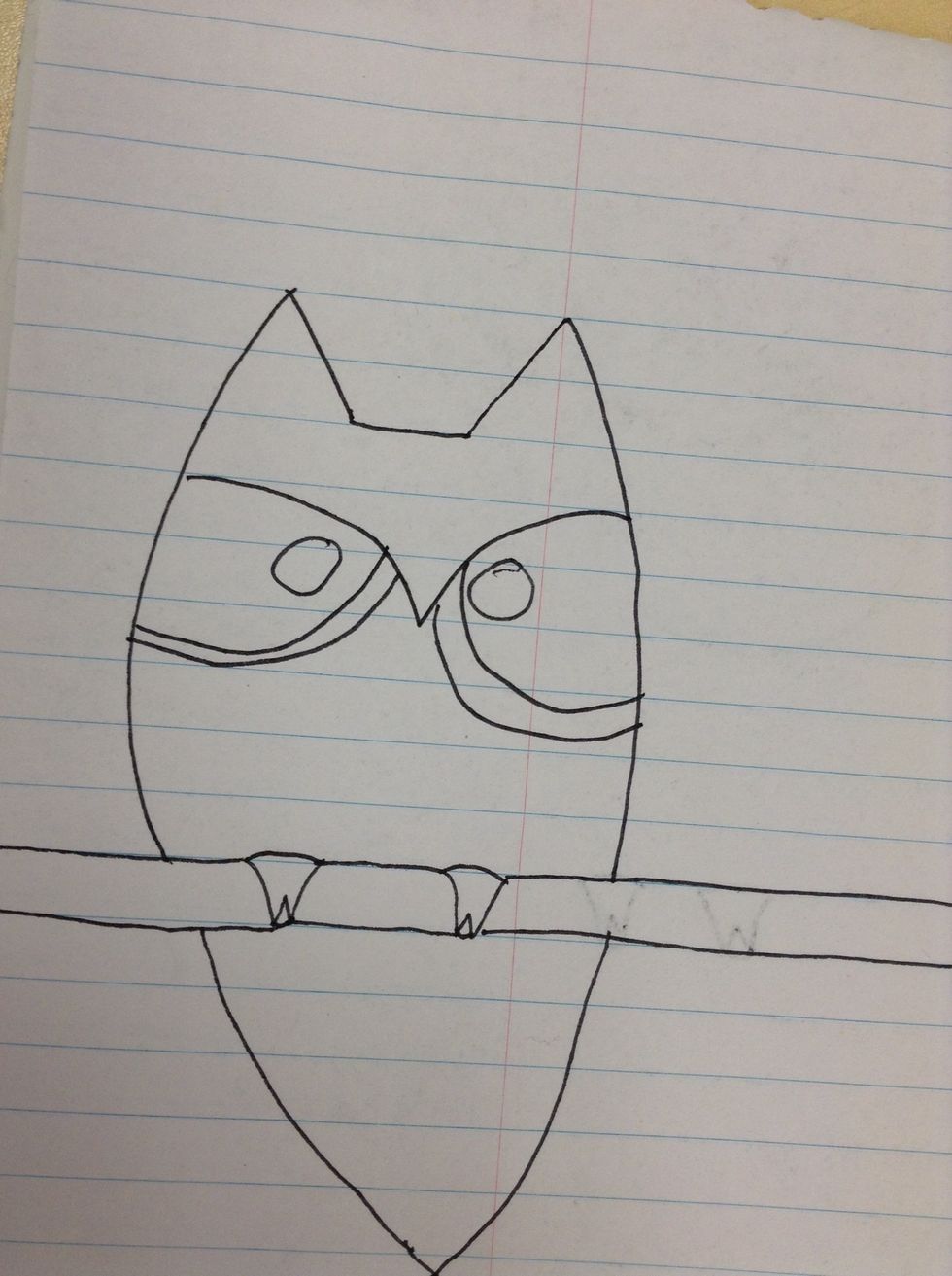 Seventh, draw two curved lines and draw a circle in the biggest curve.