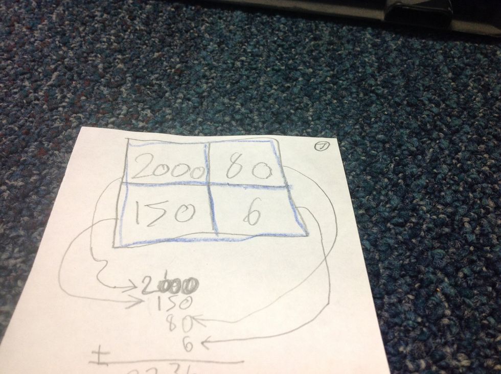 Seventh you add your numbers together.