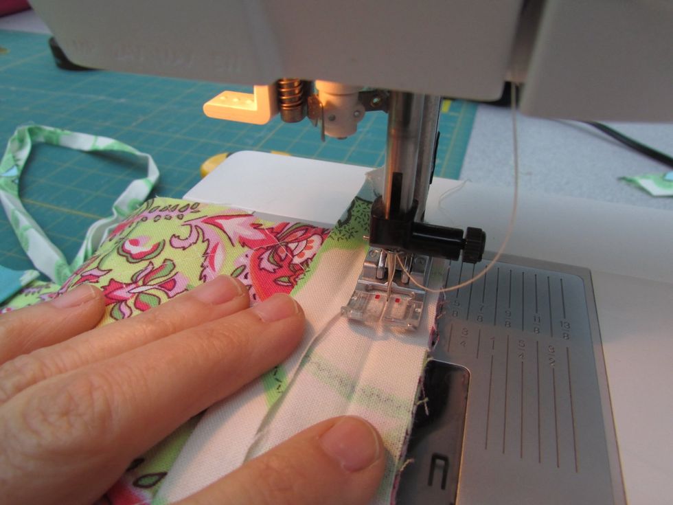 Sew a across the top edge, using a scant 1/2" seam.