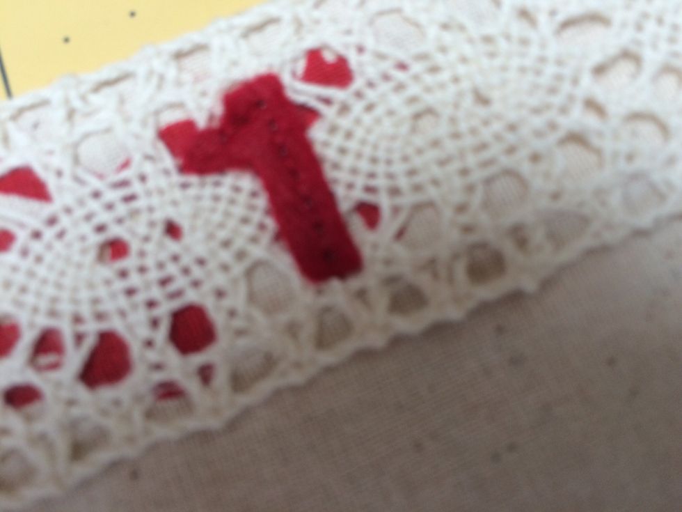 Sew a line down each number to secure