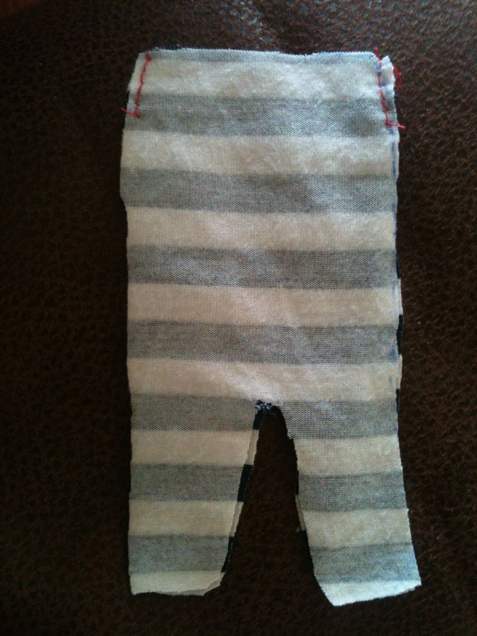 Sew a little bit on each side of the top of the body, just to hold it together. This makes it easier to sew the head and body together!