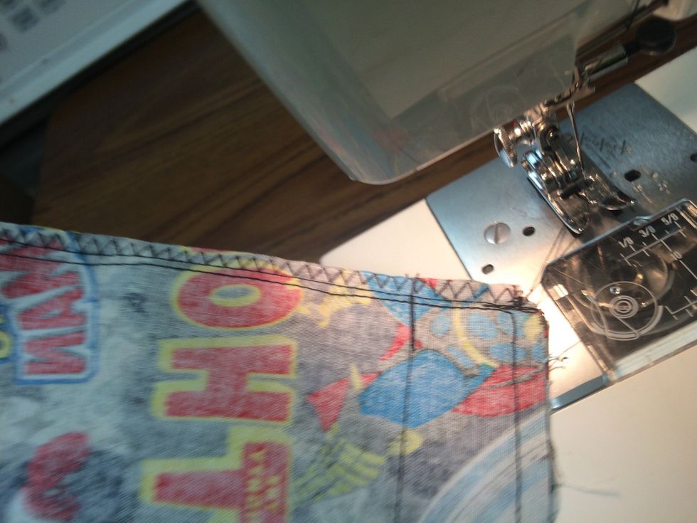 Sew AGAIN along the side edges with a zigzag stitch in between the first stitch and the edge. This will create a more secure bag!!!