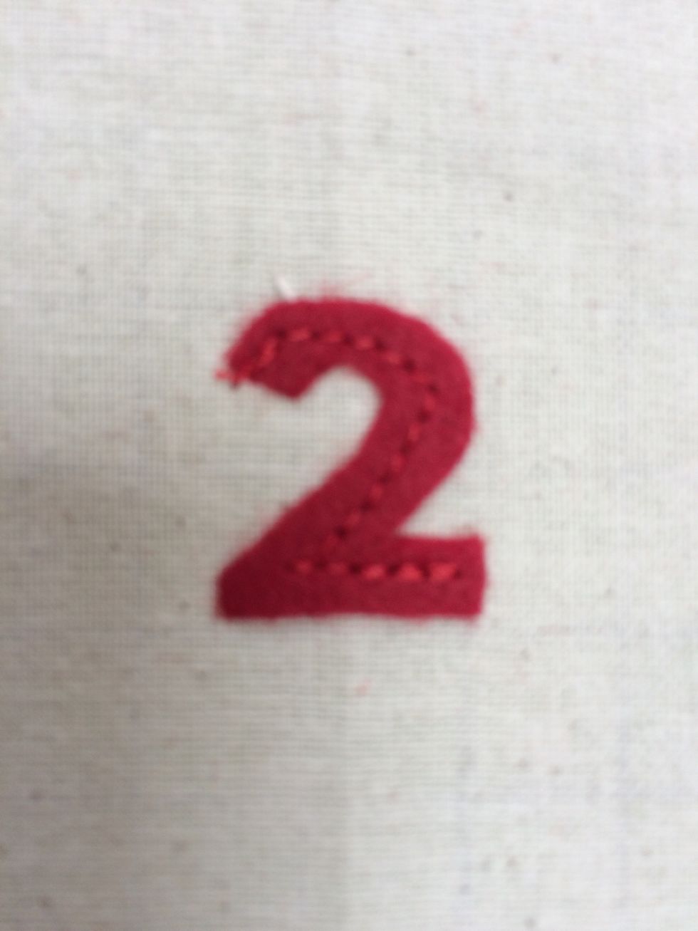 Sew each number to secure