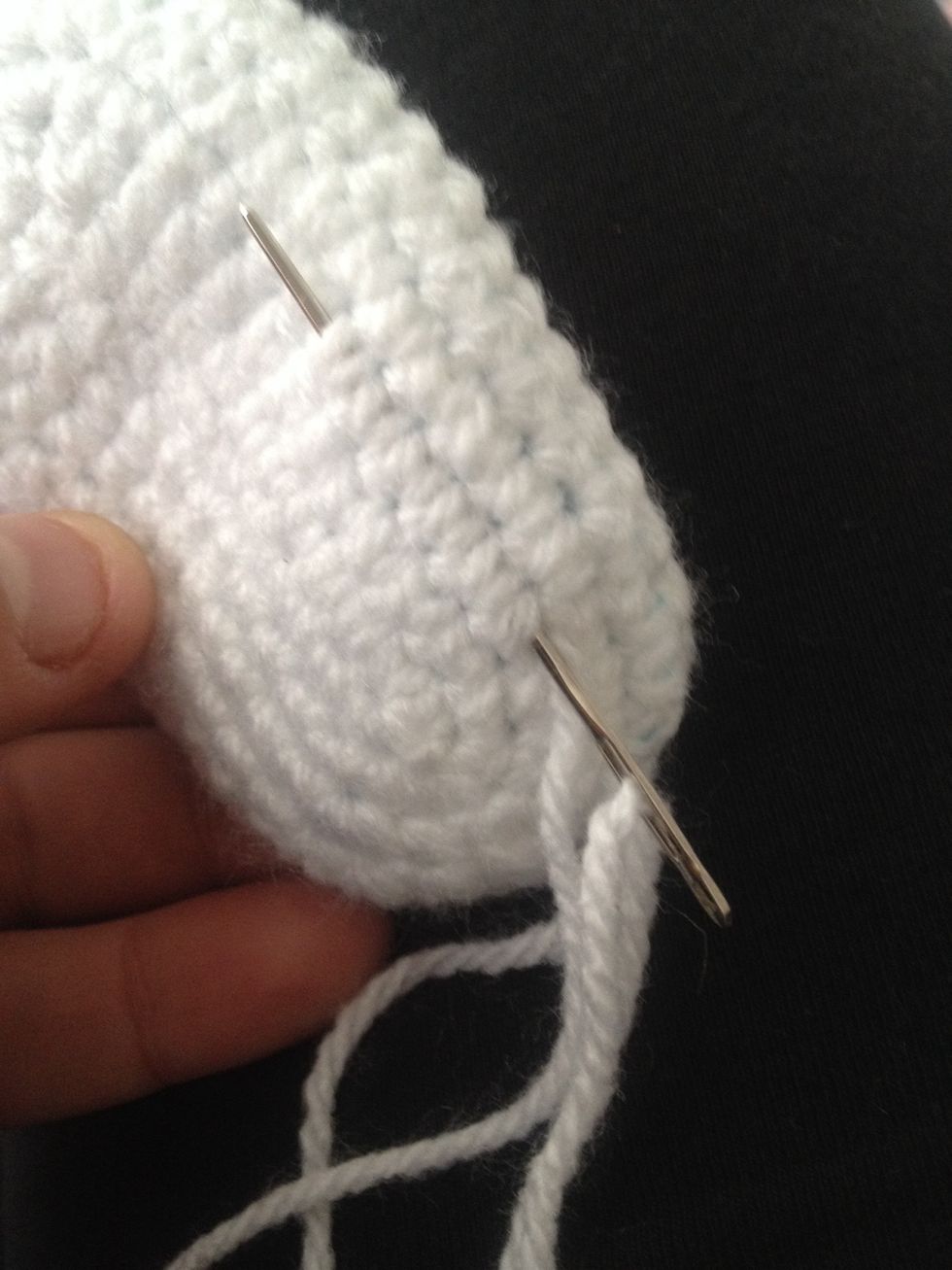 Sew in the end you just finished doing all your single crochet a with
