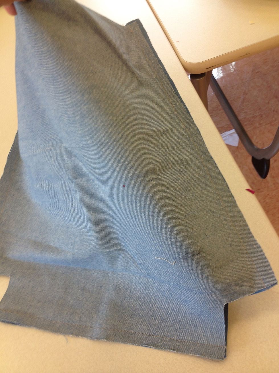 Sew liner and outer fabric together-right sides together - only sewing sides.