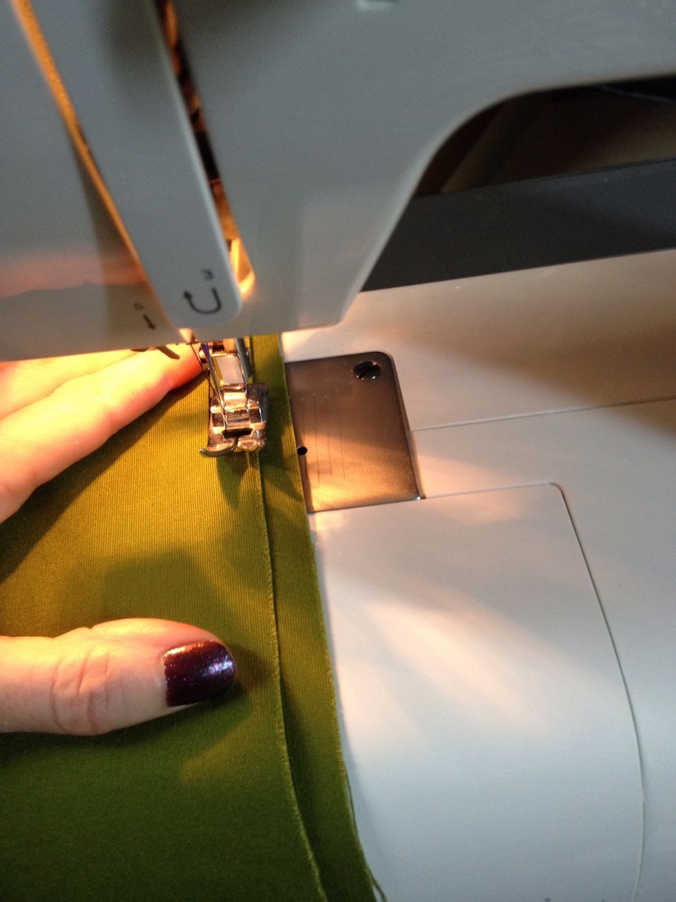 Sew side edges and bottom seam, leaving about 5"-6" open along the bottom for stuffing. Stuff pillow form or stuffing into pillow. Hand stitch the opening closed.