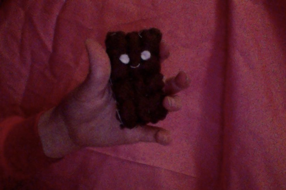 Sew some lines across the chocolate bar going in both directions.