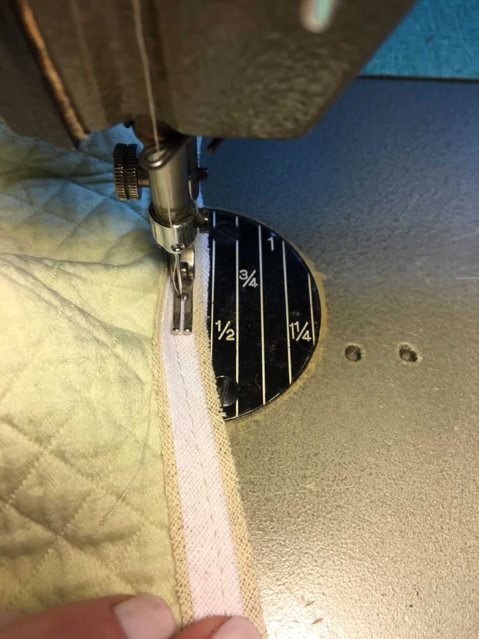 Sew the combined  Chenille-It along the bottom of one side of your slip - all the way around.  Flip it over and repeat on the other side.