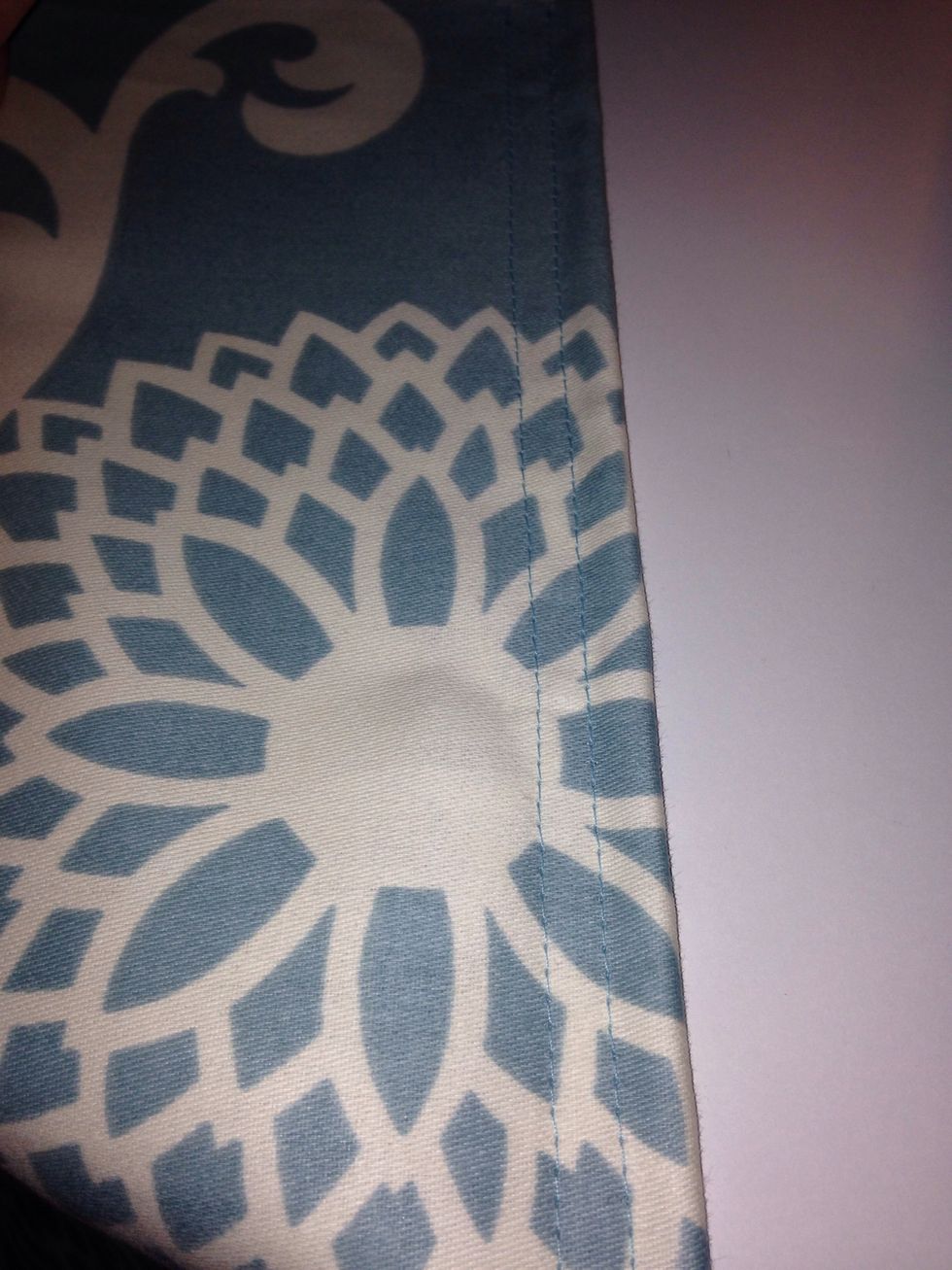 Sew the hem. Or use hem tape. I don't judge :) Repeat with the other smaller piece