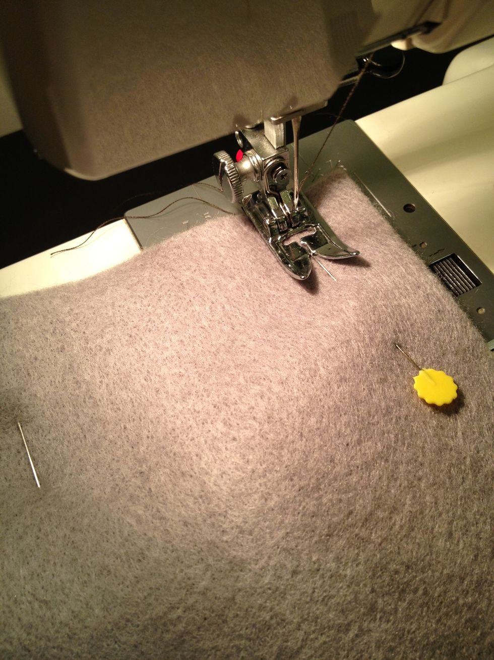 Sew the inseam but start your stitch 1cm down from the top to allow for the hem to be folded down.