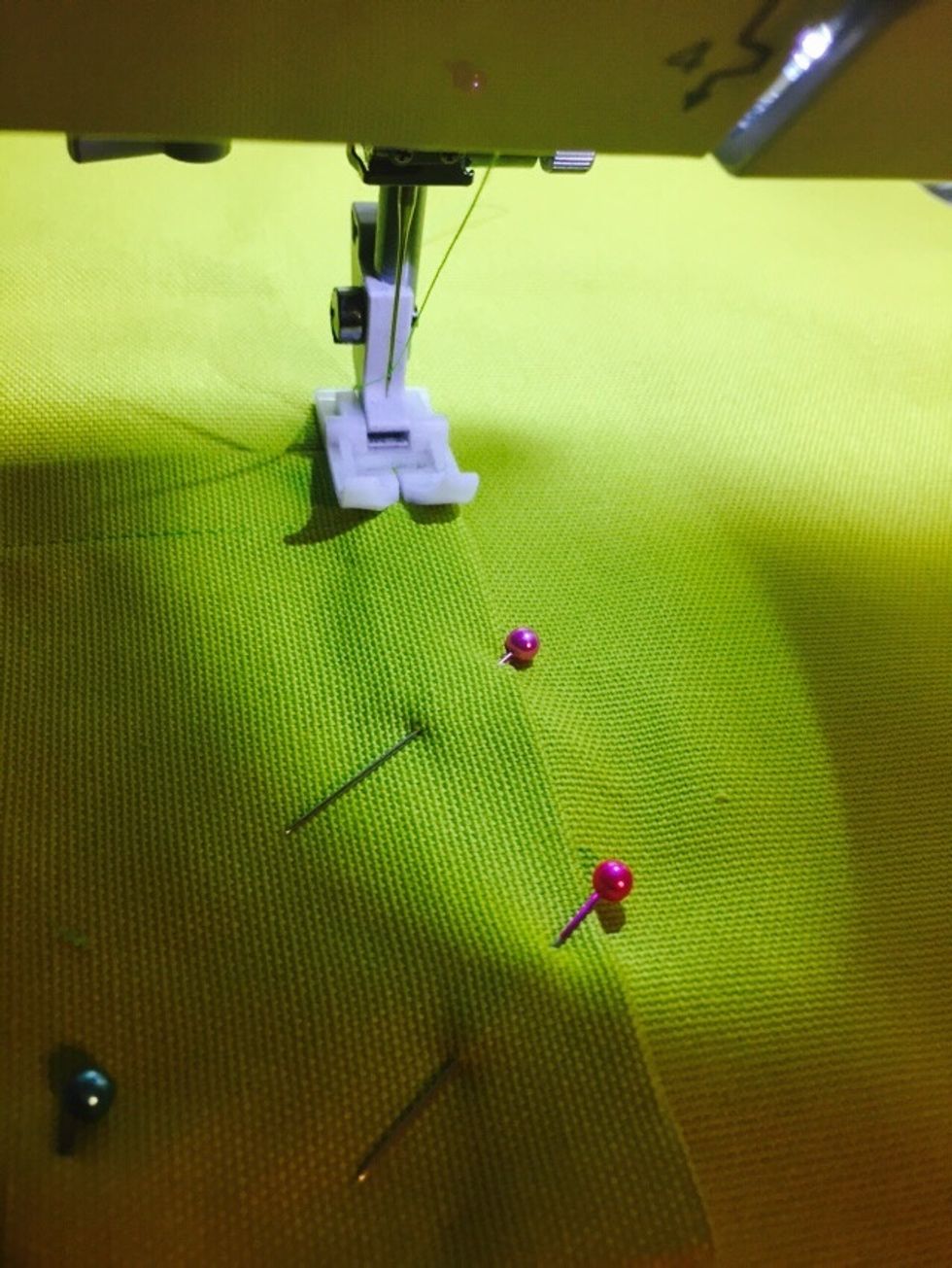 Sew the pocket onto your inner shell fabric. *Remember to leave the top of your pocket open.