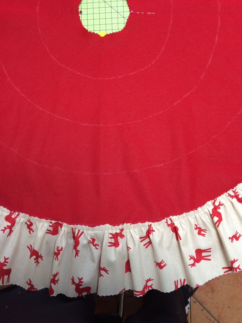 Sew to base and remove gathering threads