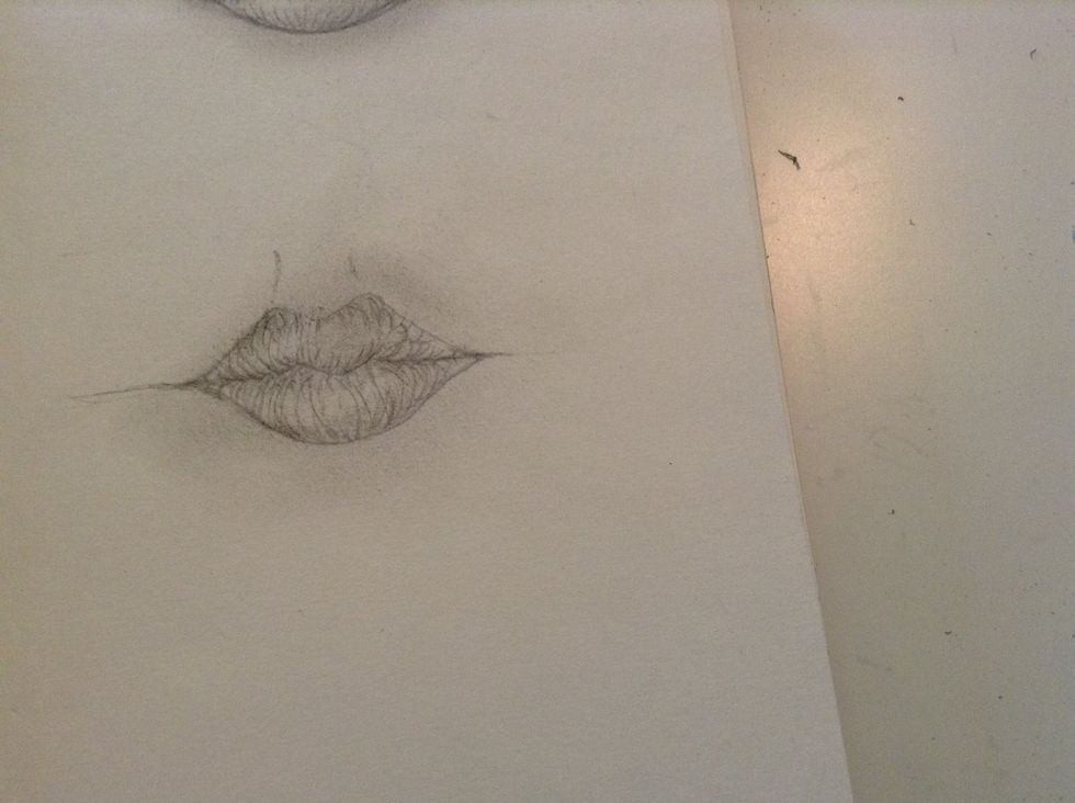shade around the whole mouth, and your done:) I love drawing lips, even though I just started, because they are so much fun!