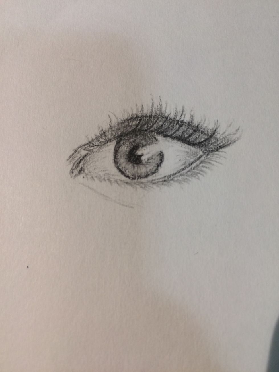 Shade in up to the eye like so