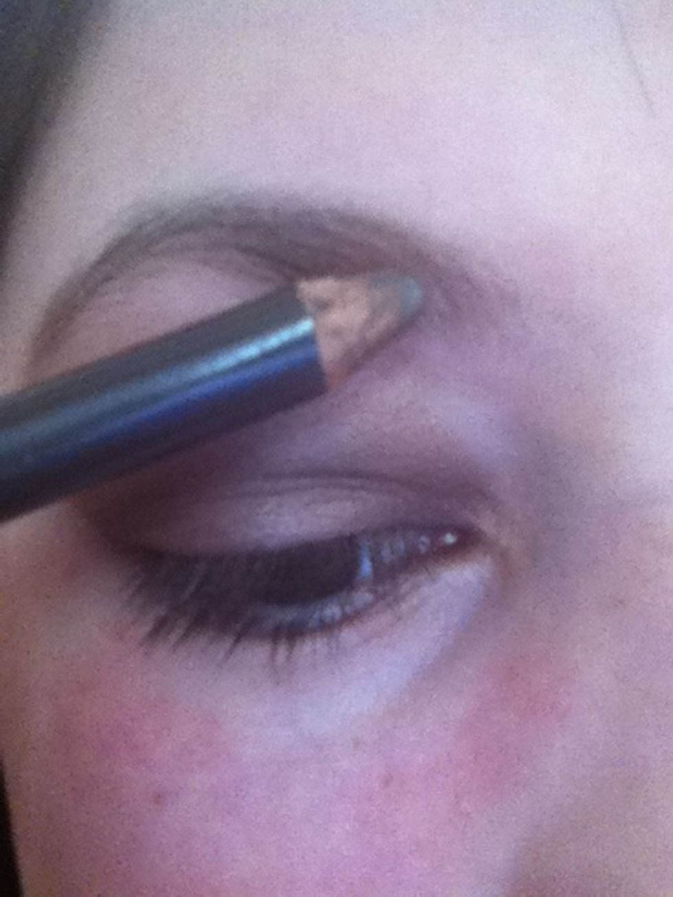 Shade in your eyebrow with an eyebrow pencil of the right colour for you.