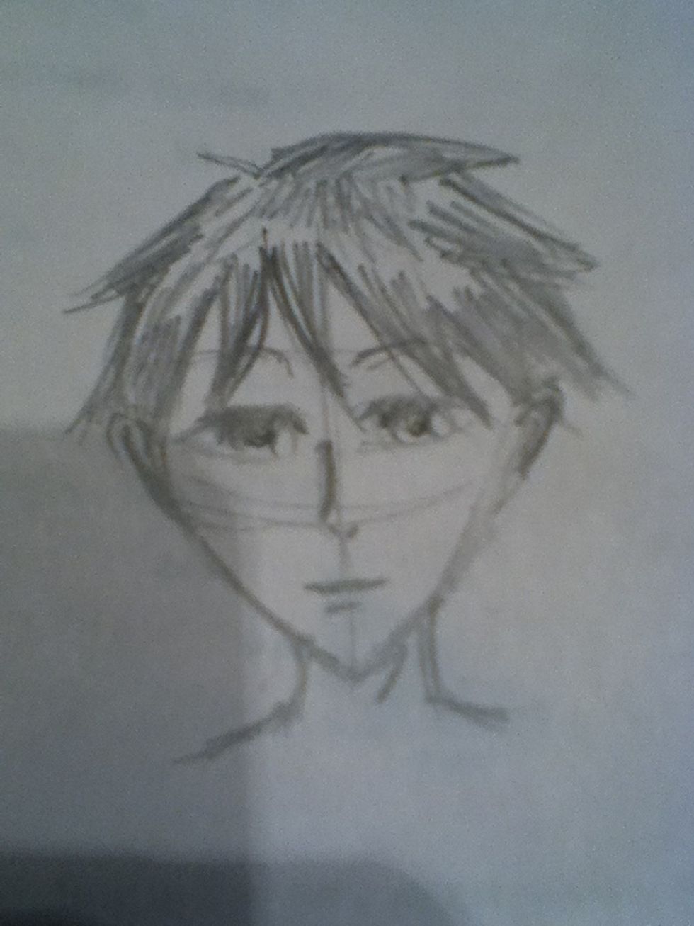 Shade the hair in.pay attention to where the light is coming from. Mind where the shadows would be too.